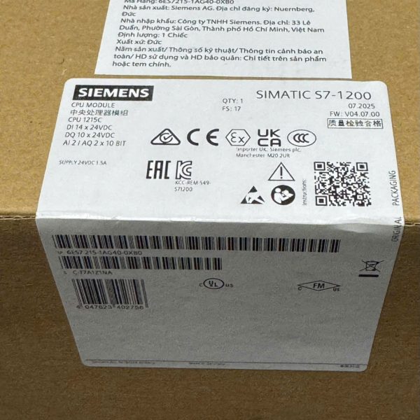 SIEMENS CPU S7-1200 6ES7215-1AG40-0XB0